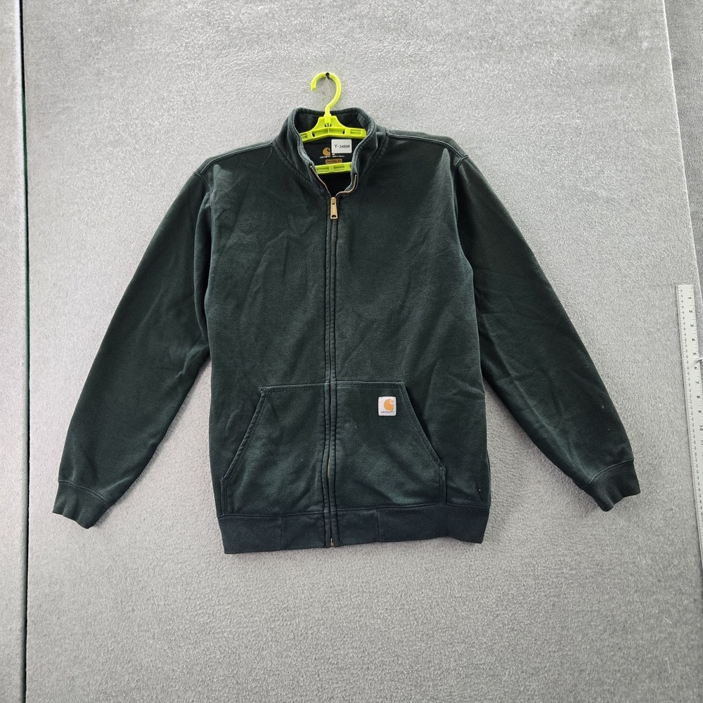 Carhartt Men Sweatshirt M Green Fleece Haughton Original Fit Logo Zipper READ